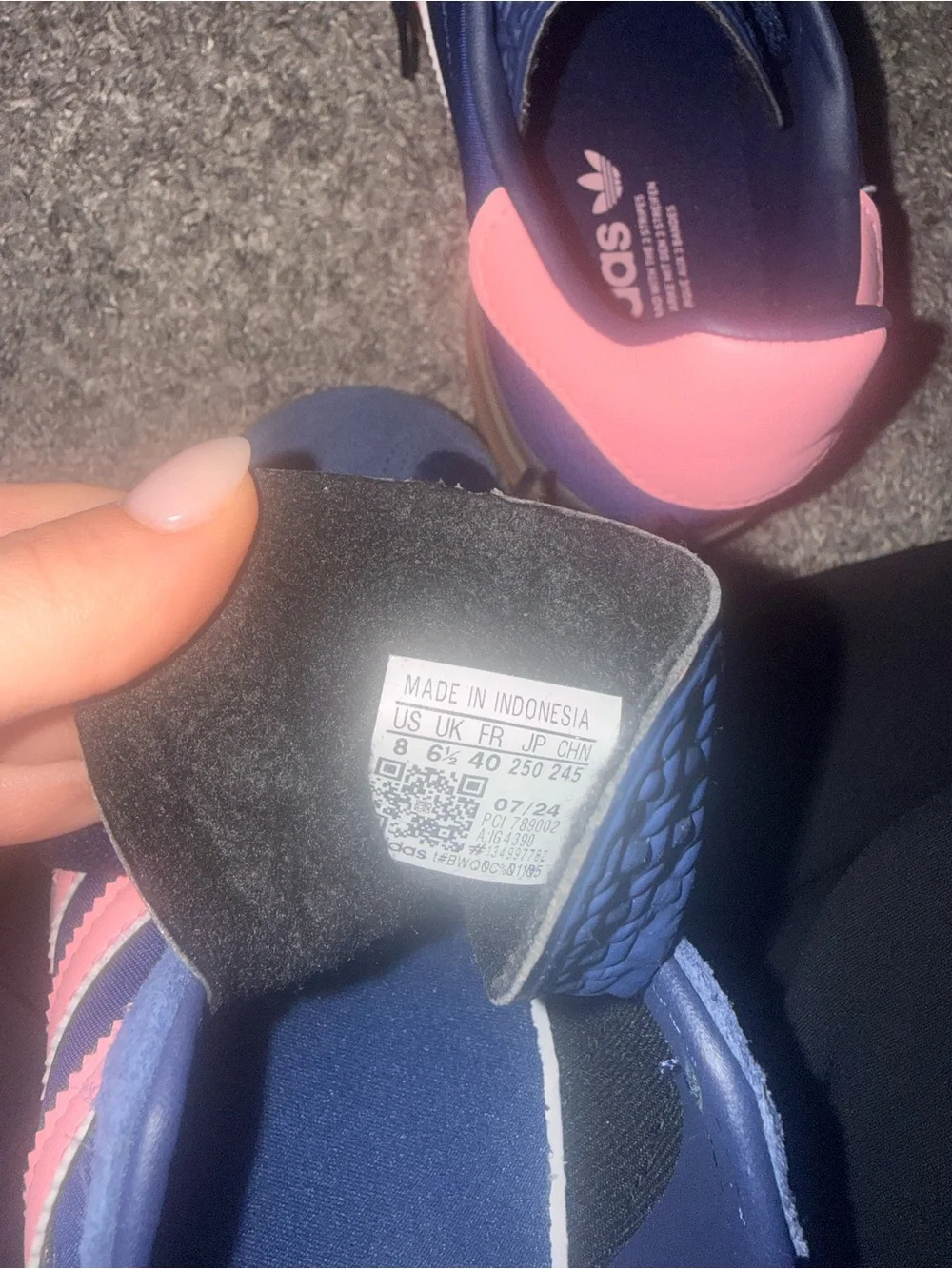 adidas Navy & Pink Retro-Inspired Women's Sneakers - worn once!!!